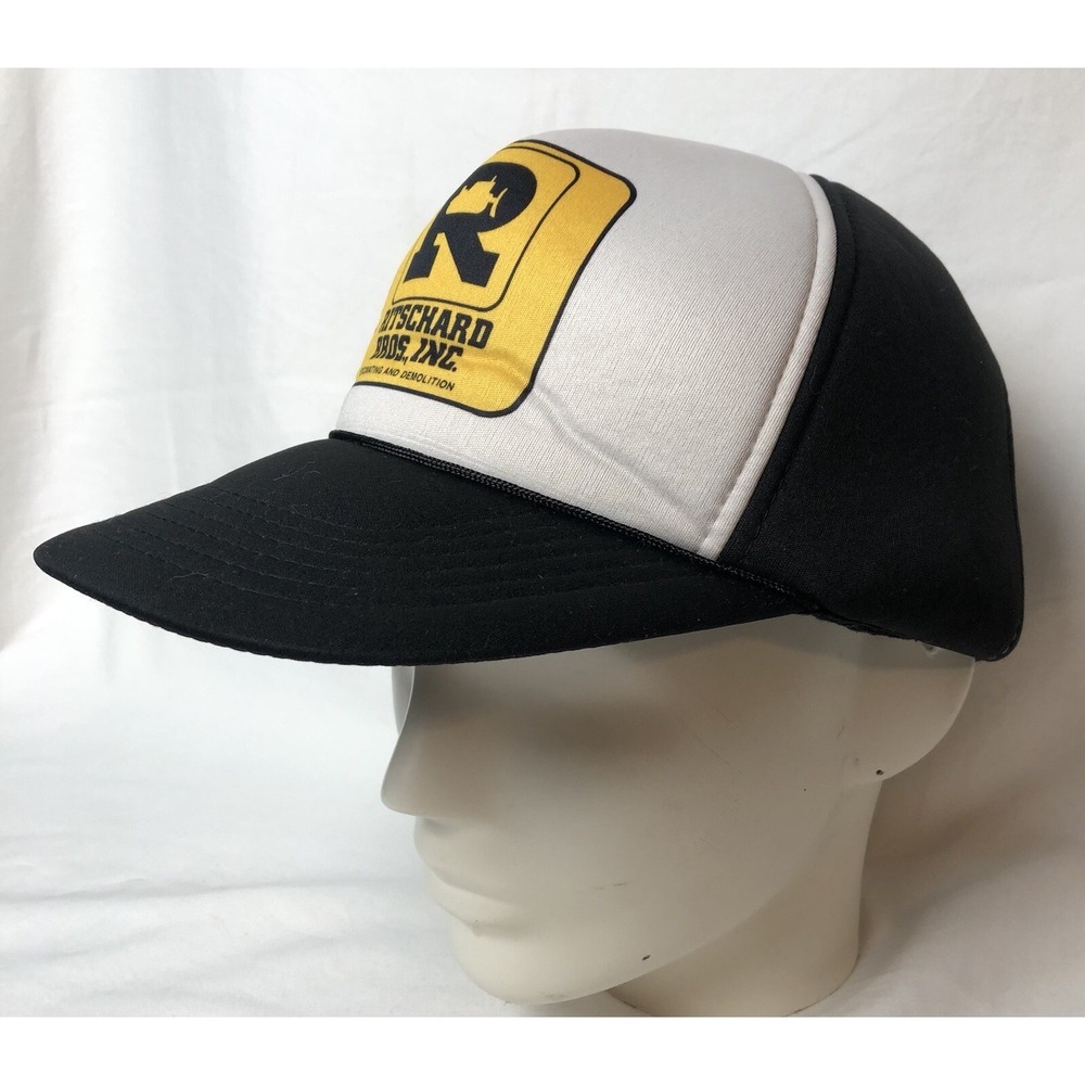 Ritschard Bros Excavating Truckers Hat OS Black White Snapback Adjustable